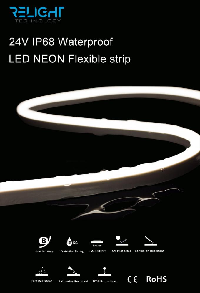 Wodoodporna dioda LED 24V IP68 Taśma elastyczna NEON 5050 RGBW 5000 * 12mm